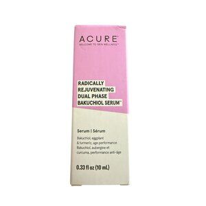 Acure Radically Rejuvenating Dual Phase Bakuchiol Serum 0.33 Fl. Oz. 10 mL New